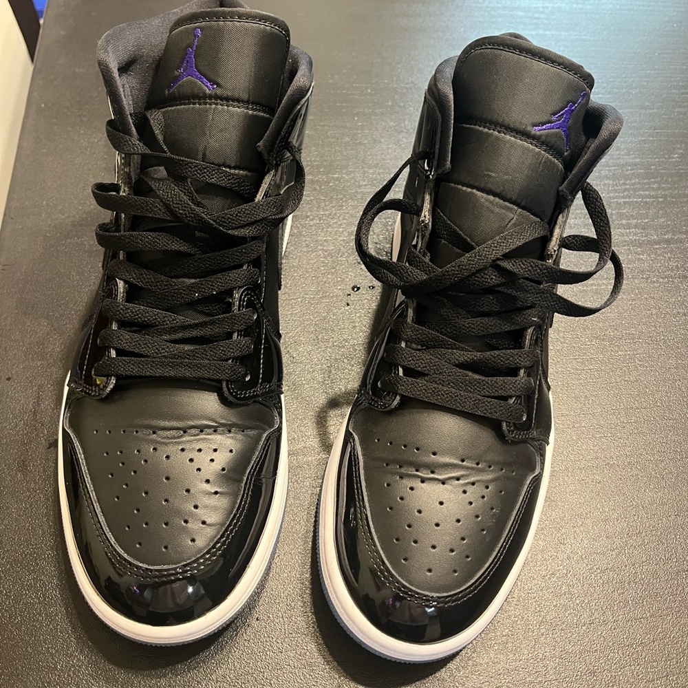 Jordan - Mid SE - Space Jam - Black Patent Leather - Mens size 11.5